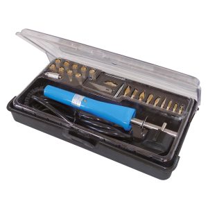 Blanko Brennstempel Set mit 23 Aufsätzen 30 Watt