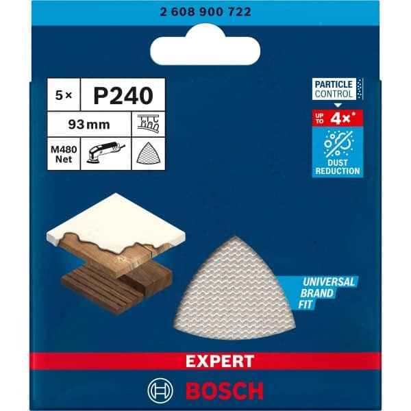 Bosch Expert Netzschleifblatt M480 93 mm x 93 mm K240 5 Stück