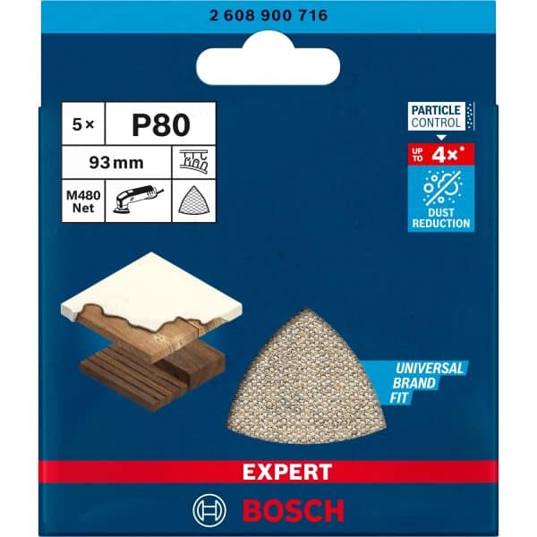 Bosch Expert Netzschleifblatt M480 93 mm x 93 mm K80 5 Stück