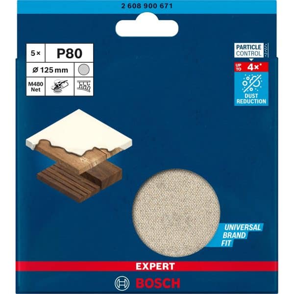 Bosch Expert Netzschleifblatt M480 Ø 125 mm K80 5 Stück
