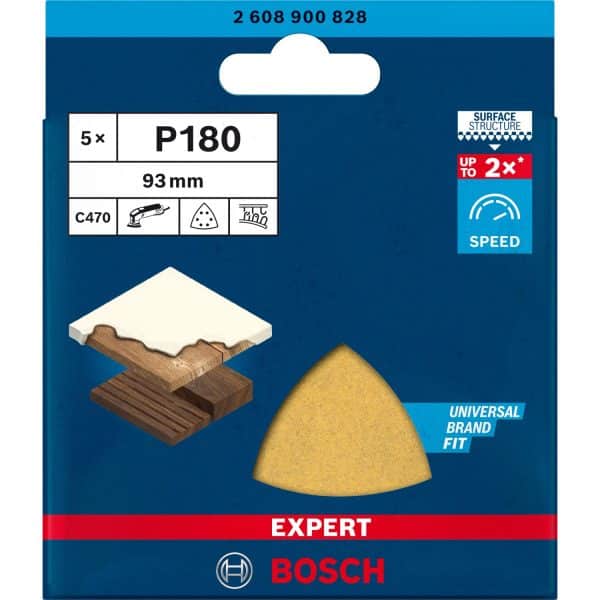 Bosch Expert Schleifblatt C470 93 mm x 93 mm K180 5 Stück