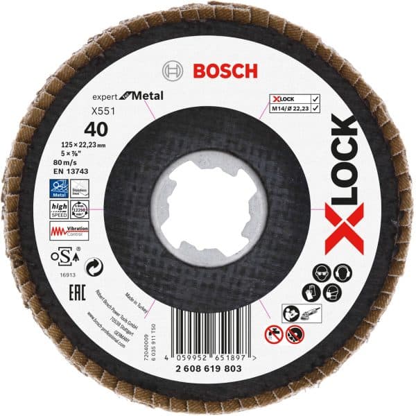 Bosch Fächerschleifscheibe X-Lock X551 Ø 125 mm x 22