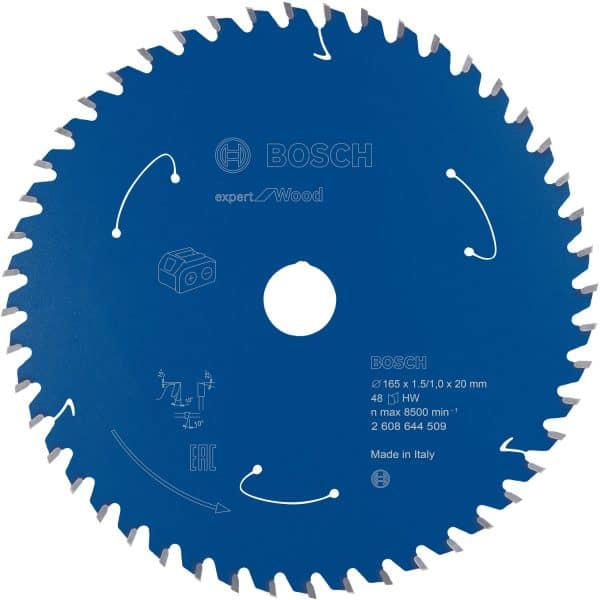 Bosch Kreissägeblatt Expert für Wood 165 mm x 15 mm x 20 mm 48 Zähne