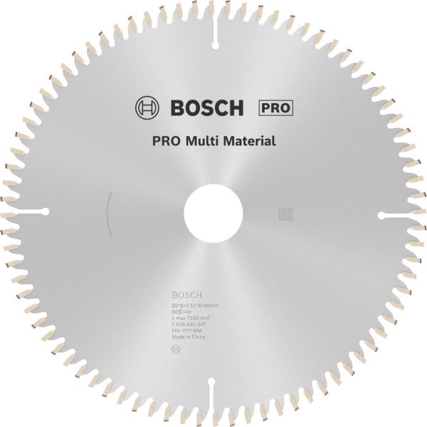 Bosch Kreissägeblatt Multi Material 216 mm x 25 mm x 30 mm 80 Zähne