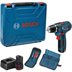 Bosch Professional Akku-Bohrschrauber GSR 12V-15 mit 2 Akkus & Zubehör im Koffer