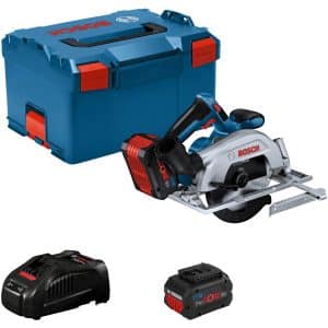 Bosch Professional Akku-Kreissäge GKS 18 V-57-2 mit 2 Akkus und L-Boxx