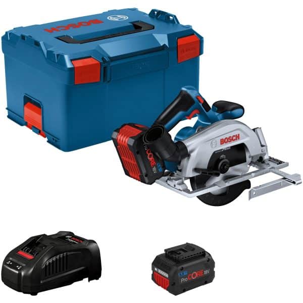 Bosch Professional Akku-Kreissäge GKS 18 V-57-2 mit 2 Akkus und L-Boxx