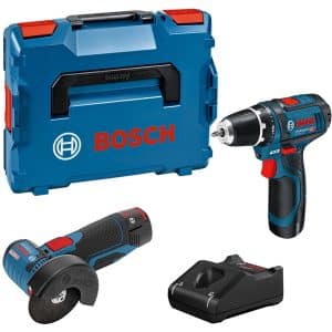 Bosch Professional Combo Set GSR 12 V-15 + GWS 12 V-76 2x2 Ah Akku in L-Boxx