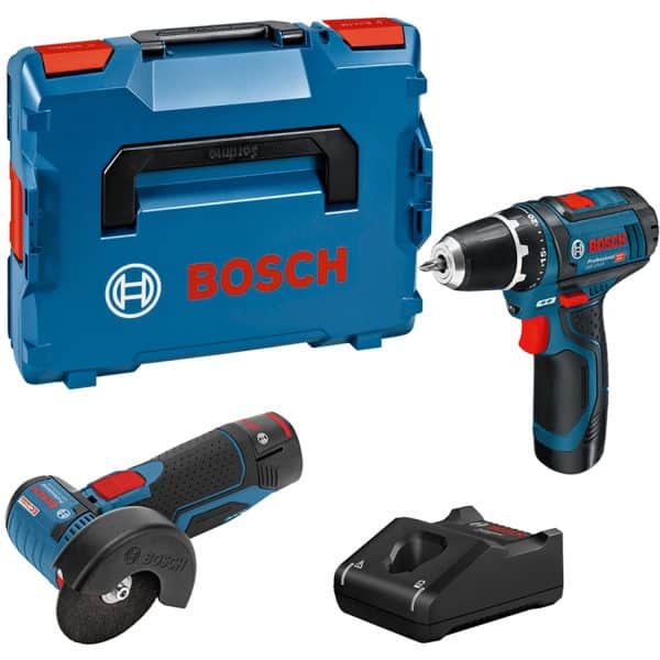Bosch Professional Combo Set GSR 12 V-15 + GWS 12 V-76 2x2 Ah Akku in L-Boxx