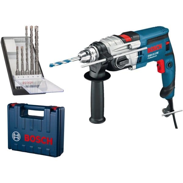 Bosch Professional Schlagbohrmaschine GSB 19-2 RE 850 W mit 7-tlg. Set im Koffer