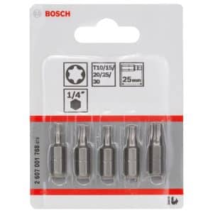 Bosch Schrauberbit Extra Hard Multipack T10-30 25 mm 5-tlg.