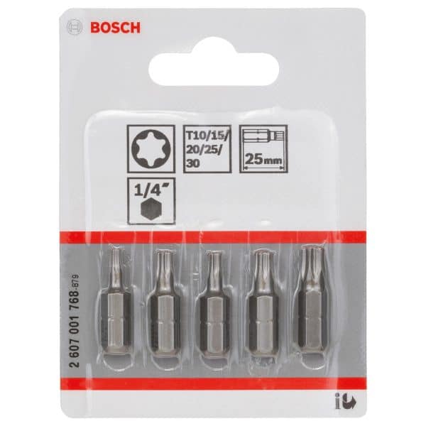 Bosch Schrauberbit Extra Hard Multipack T10-30 25 mm 5-tlg.
