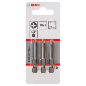 Bosch Schrauberbit Extra Hard PH1 49 mm 3 Stück
