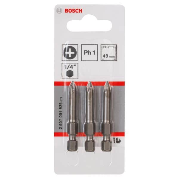 Bosch Schrauberbit Extra Hard PH1 49 mm 3 Stück