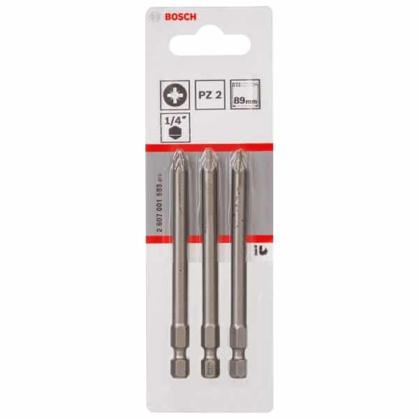 Bosch Schrauberbits Extra Hard PZ2 89 mm 3 Stück