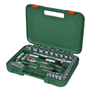 Bosch Werkzeugkoffer mit 57-teiliges Ratschenschlüssel-Set