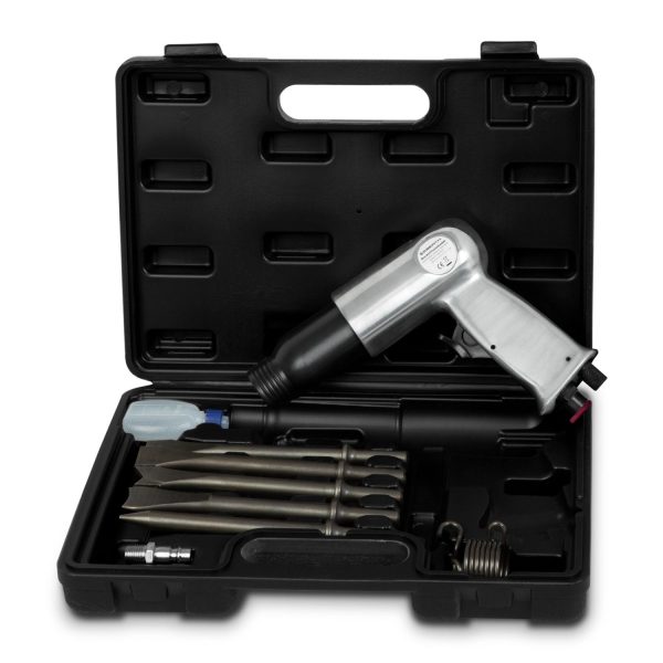 EBERTH Druckluftmeißel mit Koffer 5x Meißel 150 mm mit 1/4 Anschluss