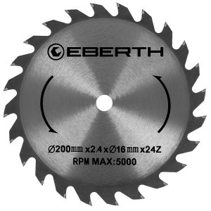 EBERTH Kreissägeblatt 200mm Durchmesser 30mm Bohrung 3