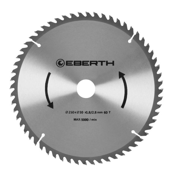EBERTH Kreissägeblatt 250mm Durchmesser 30mm Bohrung 2