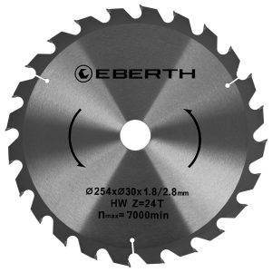 EBERTH Kreissägeblatt 254mm Durchmesser 30mm Bohrung 2