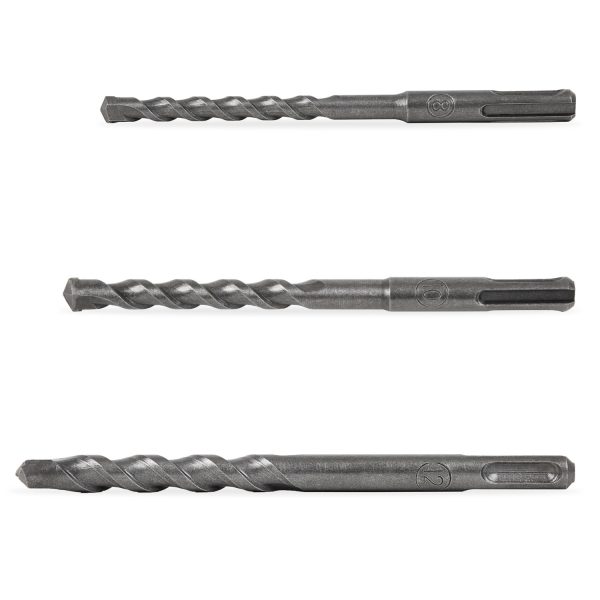 EBERTH SDS Plus Bohrer Set 3-tlg mit 8mm 10mm 12mm Betonbohrer aus Hartmetall