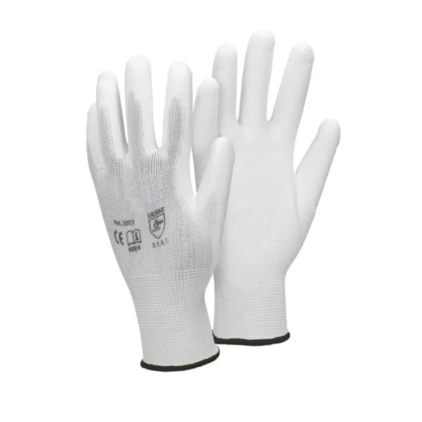 ECD Germany 12 Paar Arbeitshandschuhe PU-Beschichtung Größe 10-XL Weiß
