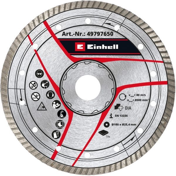 Einhell Accessory Diamant-Trennscheibe für Fliesenschneider 180 mm x 25