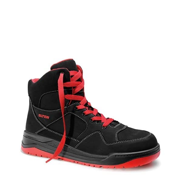 Elten Sicherheitsschnürstiefel Maverick Black-Red Mid Esd S3 Gr. 48