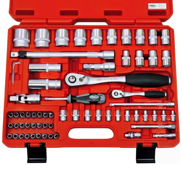 Famex Werkzeug-Set 580-16 Professional 66-teilig mit Steckschlüsselsatz Gefüllt