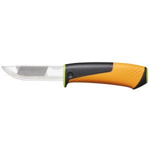 Fiskars Hochleistungsmesser inklusive Holster mit integriertem Messerschärfer