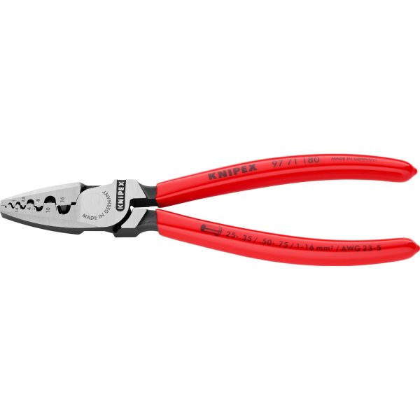 Knipex Crimpzange für Aderendhülsen mit Kunststoff überzogen 180 mm