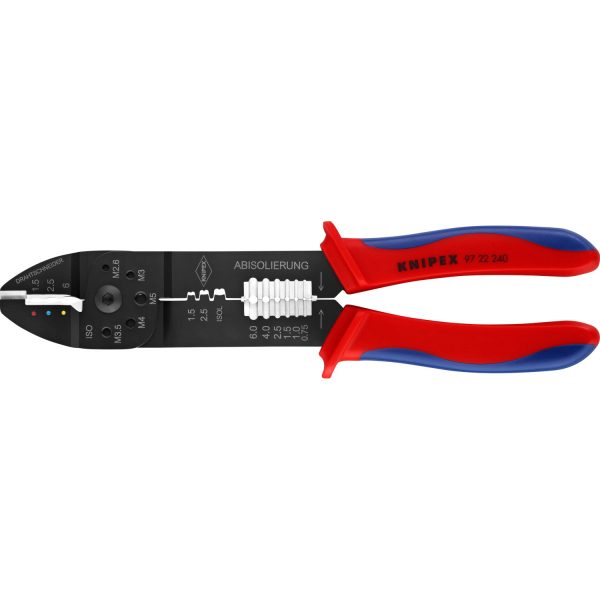 Knipex Crimpzange schwarz lackiert mit Mehrkomponenten-Hüllen 240 mm