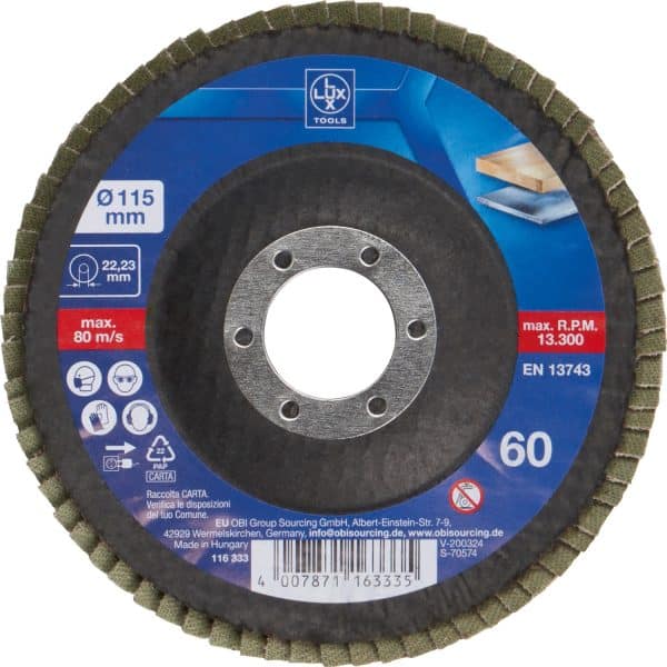 LUX Fächerschleifscheibe Multi Ø 115 mm K60