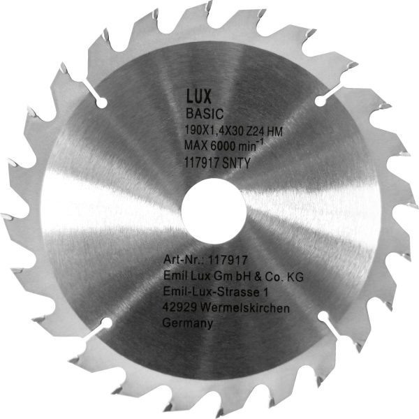 LUX HM Kreissägeblatt Ø 190 mm