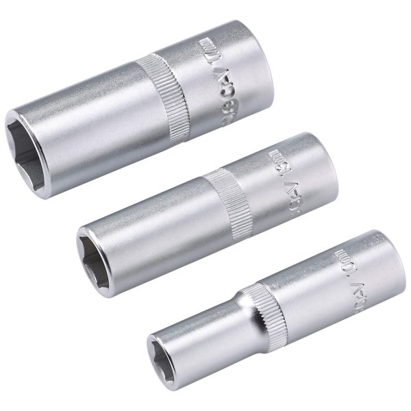 LUX Steckschlüssel Set 3-teilig 10 mm 13 mm 17 mm Comfort