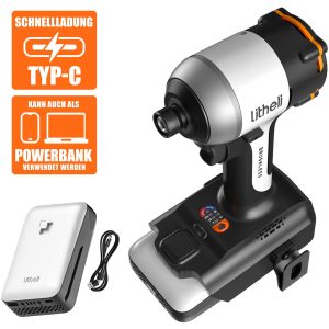 Litheli 18 V Akku-Schlagschrauber Maschine mit Akku EPT020009 inkl. 2 Ah Akku