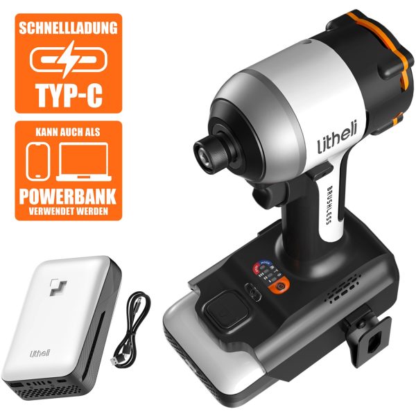 Litheli 18 V Akku-Schlagschrauber Maschine mit Akku EPT020009 inkl. 2 Ah Akku