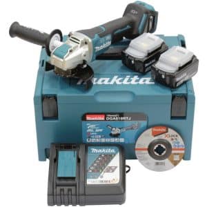Makita Akku-Winkelschleifer DGA519RTJ mit 2 Akkus 18 V/5 Ah und Makpac Gr. 3