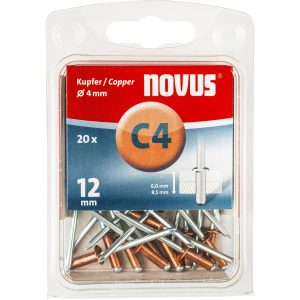 Novus Blindnieten A 4 x 12 mm Kupfer 20 Stück