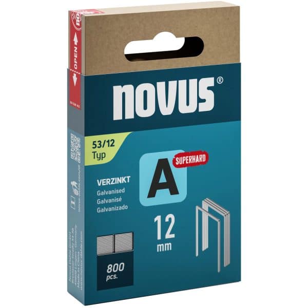 Novus Feindrahtklammern Superhart A 53 Länge 12 mm 800 Stück