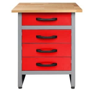 Ondis24 Werkbank Bernd 60 cm Rot H85 4 Schieber Werkstatteinrichtung