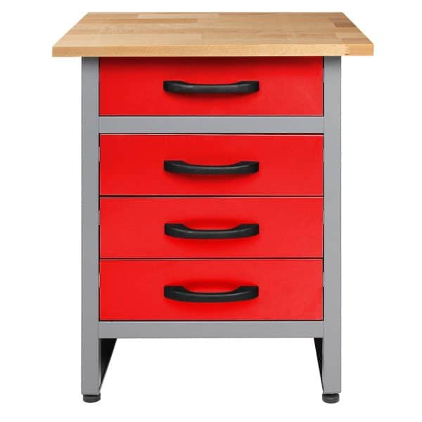 Ondis24 Werkbank Bernd 60 cm Rot H85 4 Schieber Werkstatteinrichtung