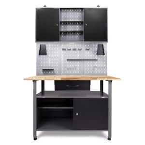 Ondis24 Werkbank Set Klaus 120 cm 1 Schrank LED Werkstatt