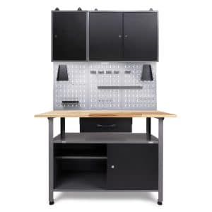 Ondis24 Werkbank Set Klaus 120 cm 2 Schränke LED Werkstatt