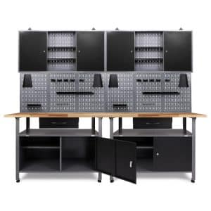 Ondis24 Werkbank Set Klaus 240 cm 2 Schränke Werkstatt