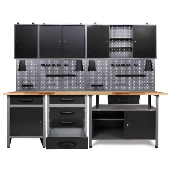 Ondis24 Werkbank Set Tüftler 240 cm 3 Schränke