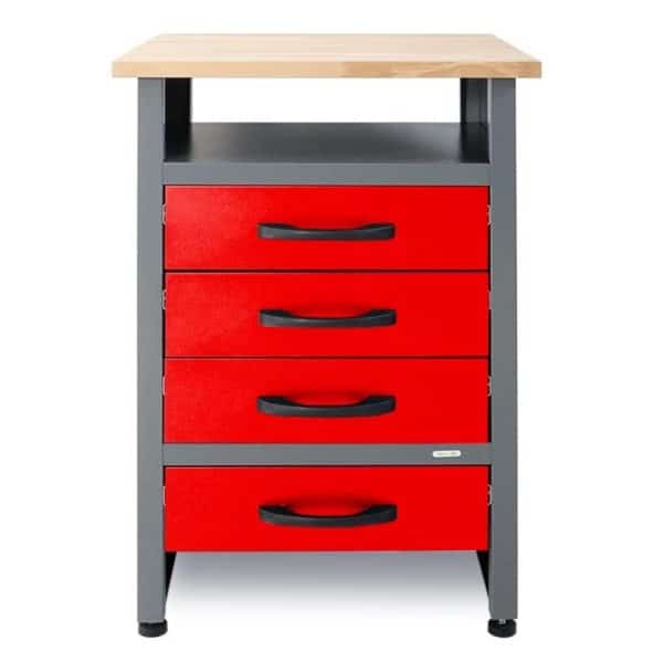 Ondis24 Werkbank Werktisch Bernd Plus 95cm Rot 4 Schieber Werkstatteinrichtung