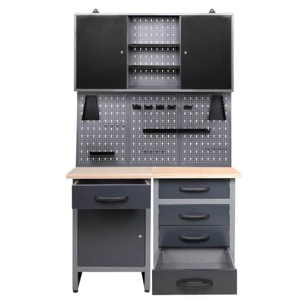 Ondis24 Werkstatt Set Entdecker 120 cm 1 Schrank Werkstatteinrichtung Werkbank