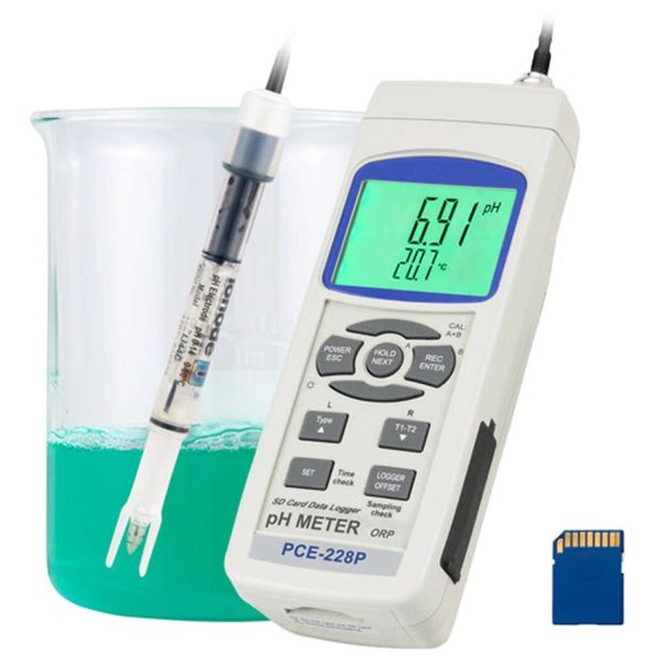 PCE Instruments 228P pH Meter für Kosmetika mit Automatischer Dreipunktkalibrierung