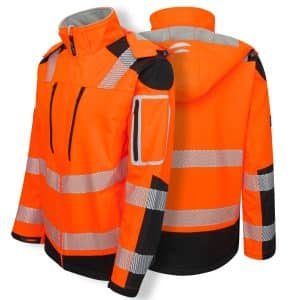 PRO FIT Warnschutz Softshelljacke Neonorange Reflektierend Windabweisend Gr. L